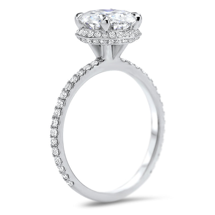 1.5ct Micro Pave Set Moissanite Modern Style Engagement 925 Sterlig Silver  Ring at best price in Surat