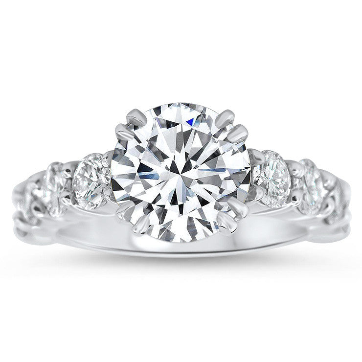 Diamond Engagement Ring Large Moissanite Setting - Phyllis - Moissanite Rings