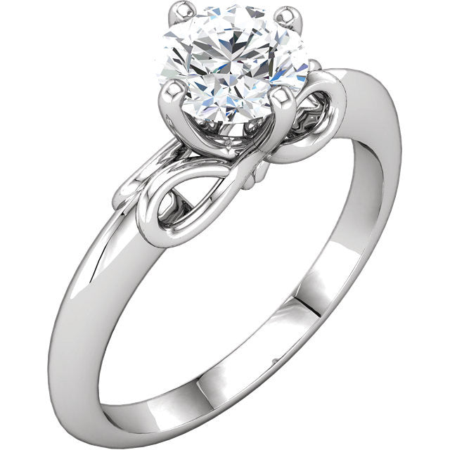 Infinity Style Solitaire Moissanite Engagement Ring - Moissanite Rings