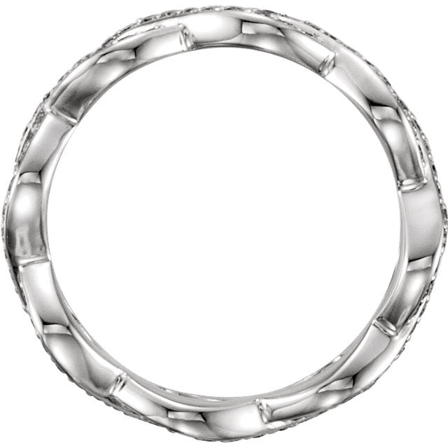 Interlocking Diamond Eternity Band - Moissanite Rings