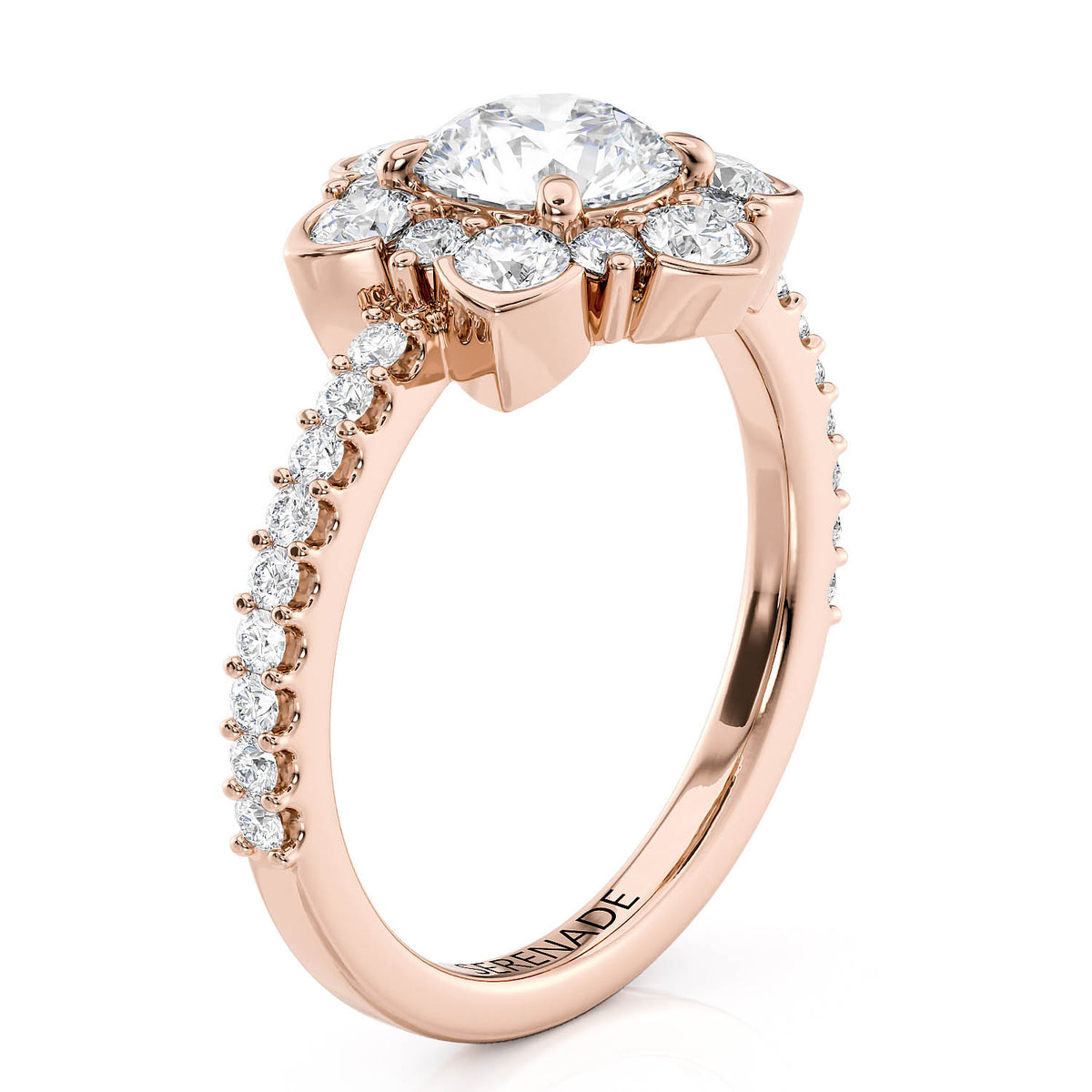 Diamond Halo Moissanite Engagement Ring - Sparkling Snowflake