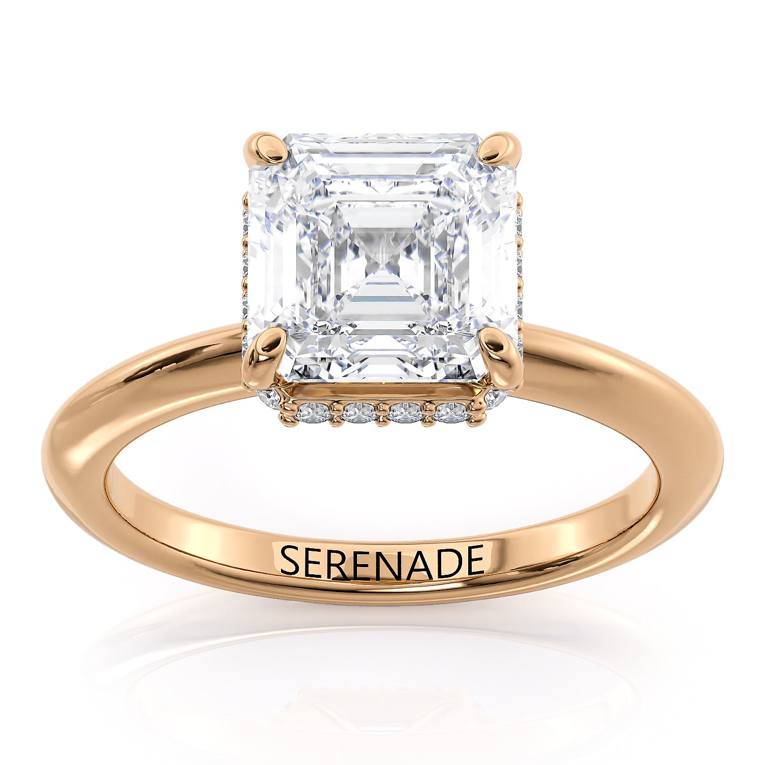 Asscher Cut Hidden Halo Solitaire - Becky