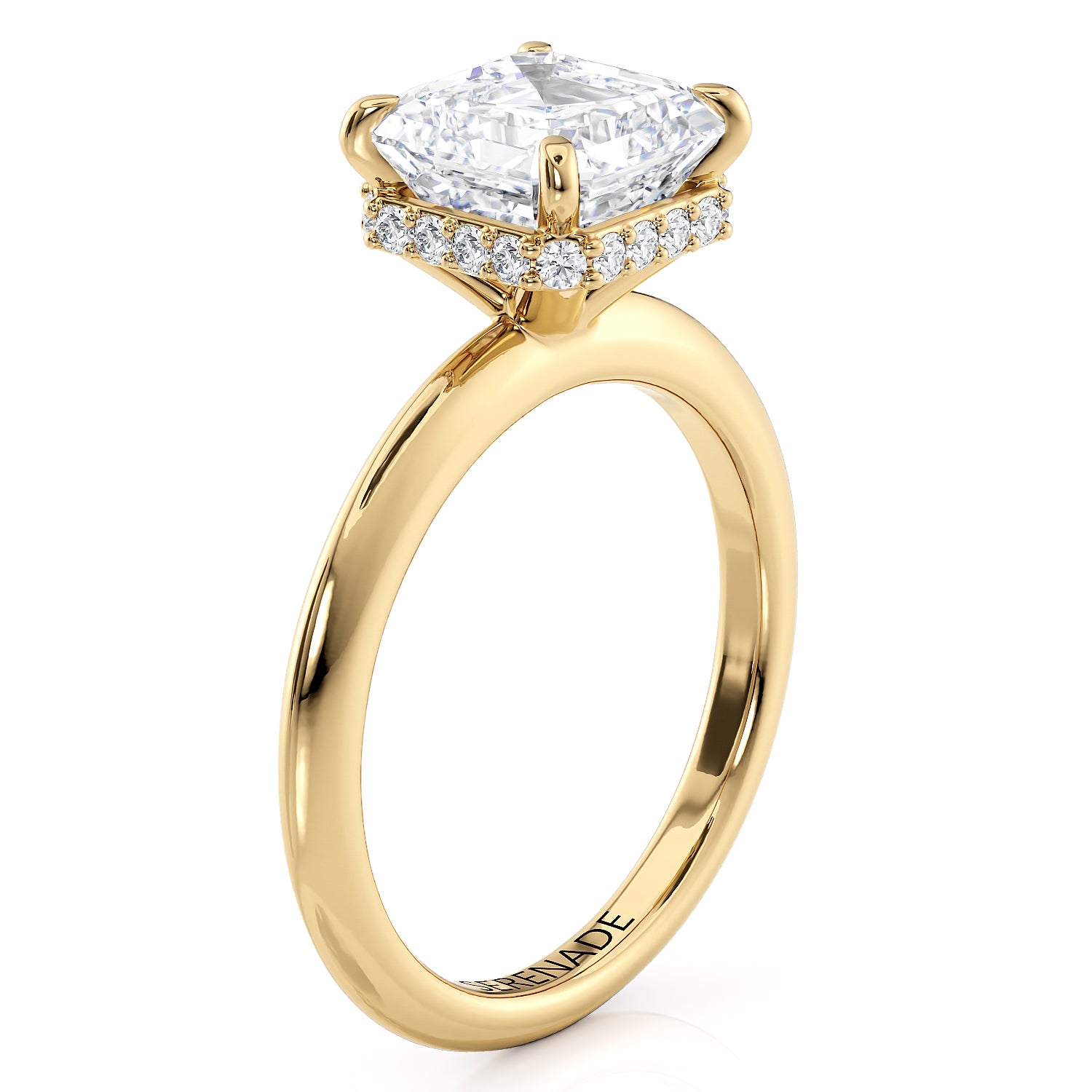 Asscher Cut Hidden Halo Solitaire - Becky