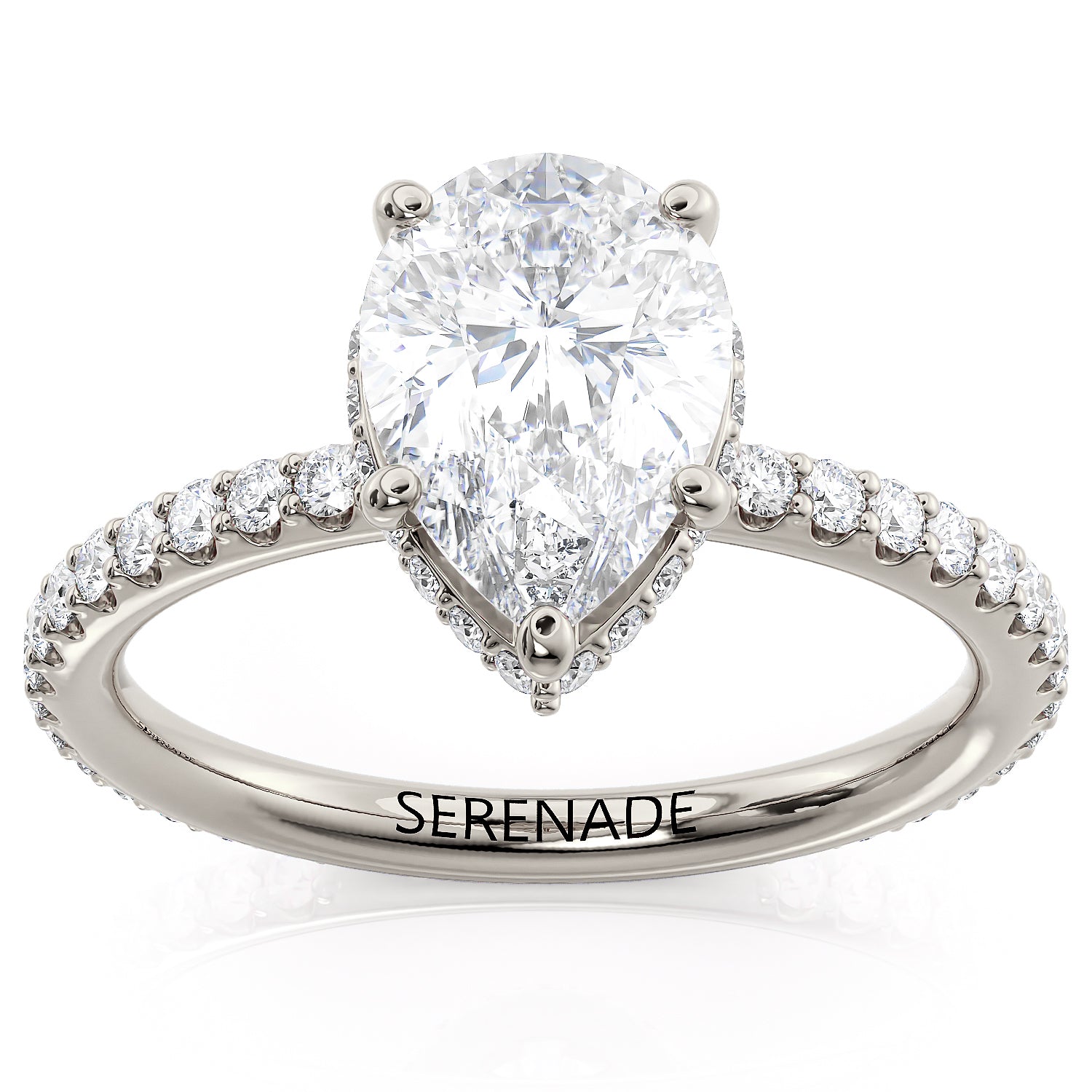 Pear Cut Hidden Diamond Halo Setting - Tori