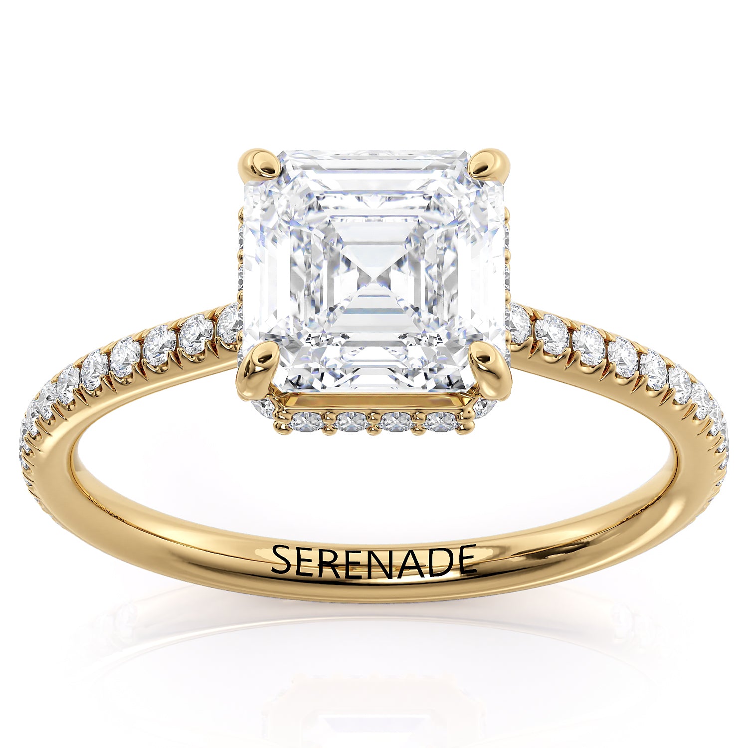 Asscher Cut Engagement Ring Hidden Halo - Nicole