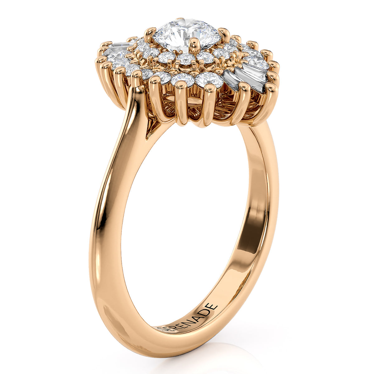 Diamond Cluster Engagement Ring- Ballerina