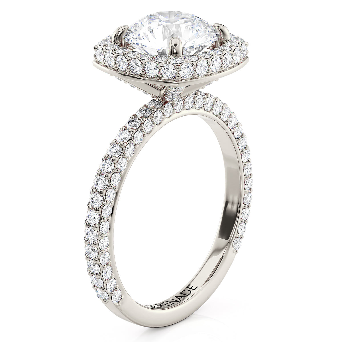 2 Carat Round Diamond Halo Engagement Ring - Chelsea