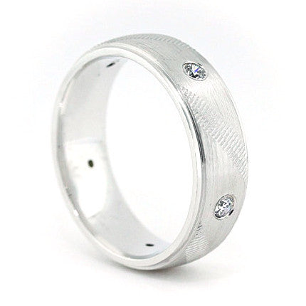 Men's Diamond  Wedding Band - Bases Loaded - Moissanite Rings