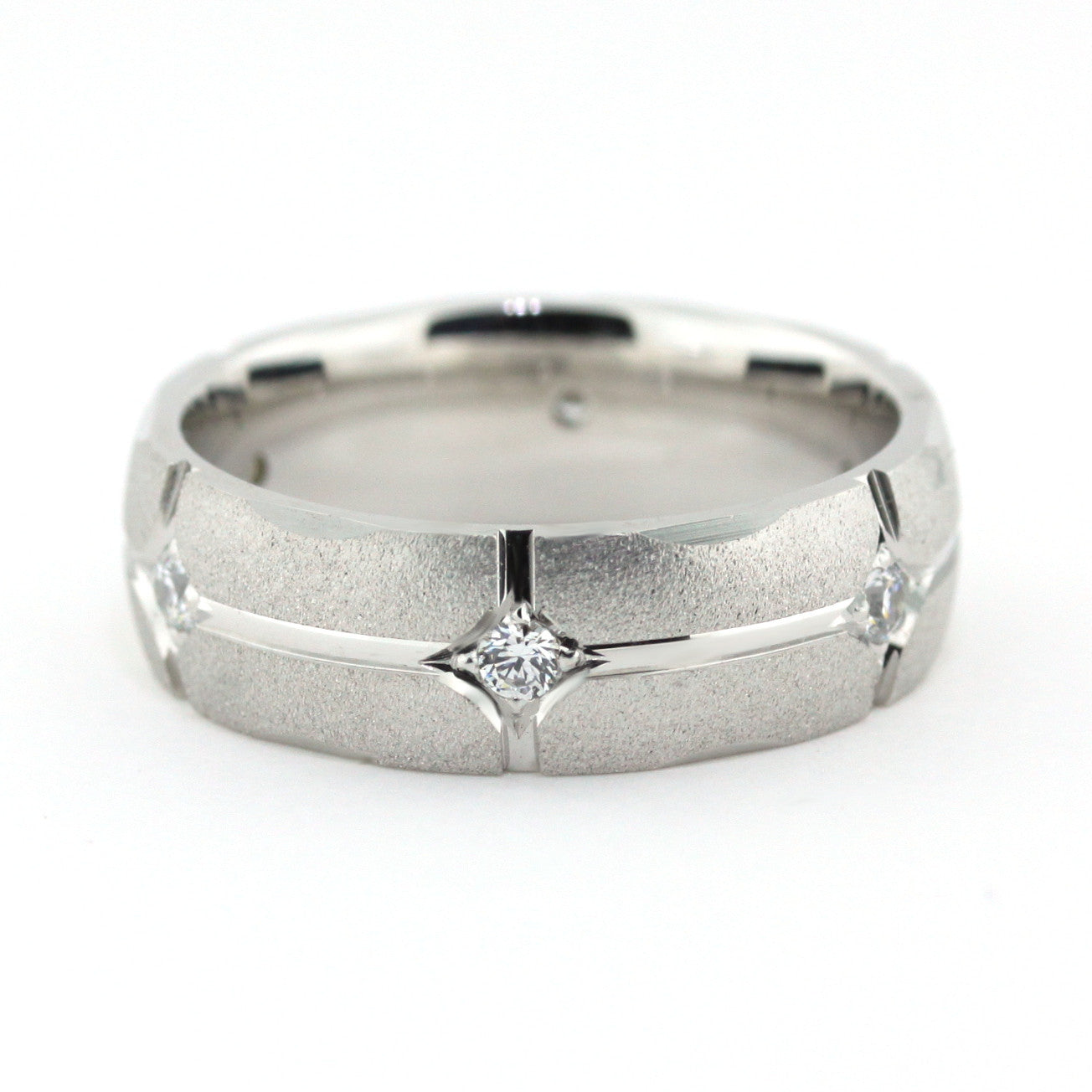 Men's Diamond Wedding Band - Twilight - Moissanite Rings