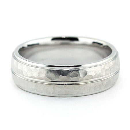 Men's Wedding Band - Dimples - Moissanite Rings