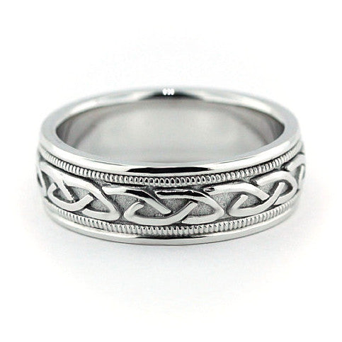 Gorgeous Affordable Men's Wedding Band - Celtic Knot. – Moissanite Rings