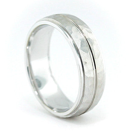 Men's Wedding Band - Dimples - Moissanite Rings