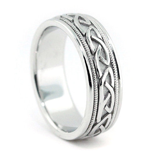 Gorgeous Affordable Men's Wedding Band - Celtic Knot. – Moissanite Rings