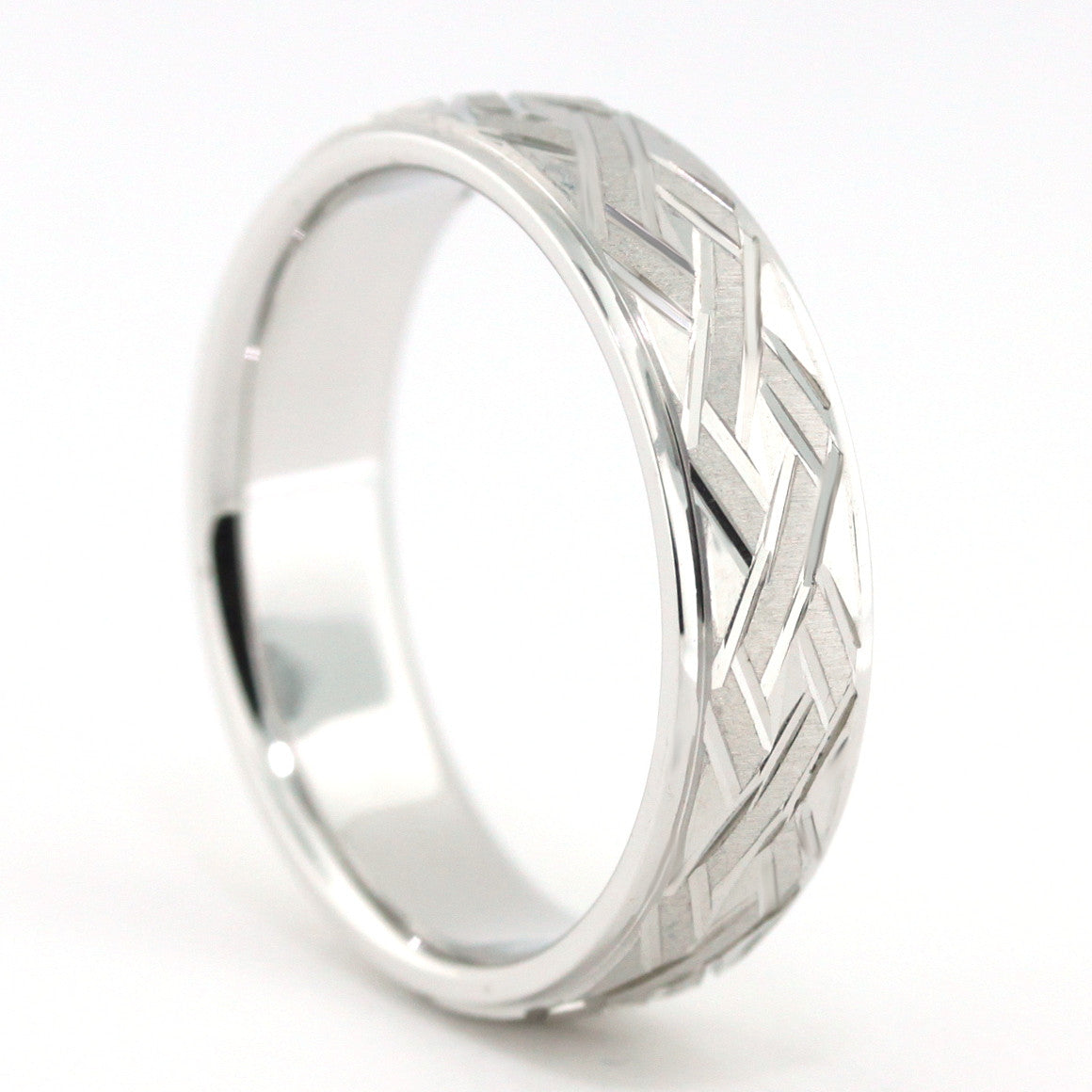 Men's Wedding Band - Zach - Moissanite Rings