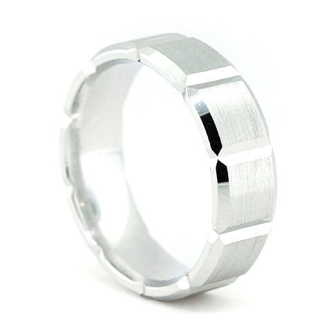 Men's Wedding Band - Squared - Moissanite Rings