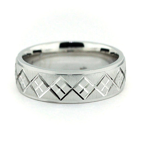 Men's Wedding Band - Preppy - Moissanite Rings