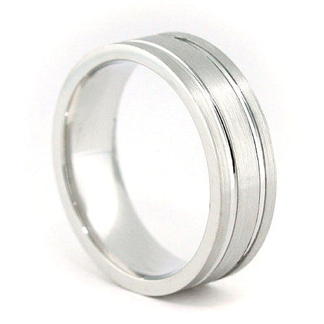 Men's Wedding Band - The Right Track - Moissanite Rings