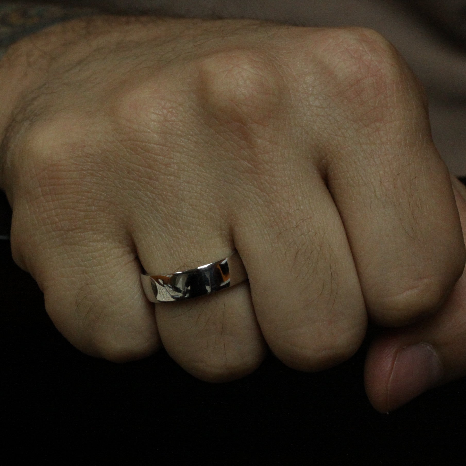 Men's Wedding Band -  Pat - Moissanite Rings