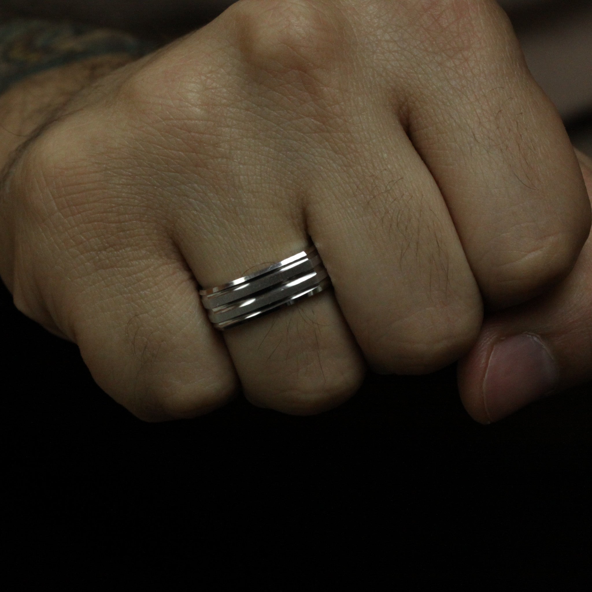 Men's Wedding Band - Andre - Moissanite Rings