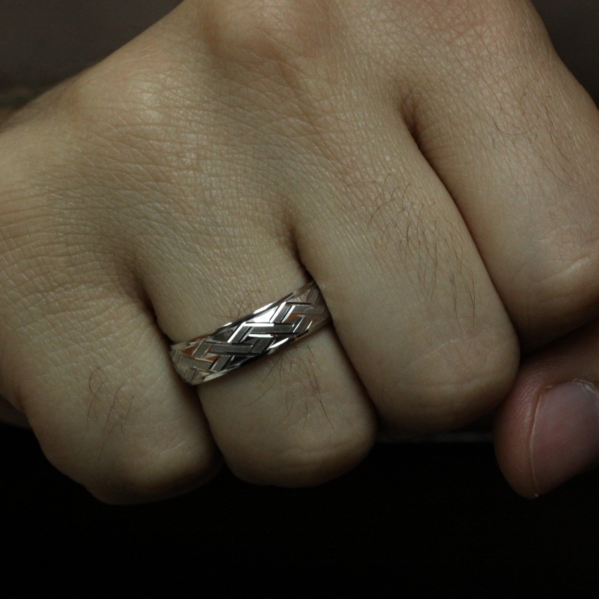 Men's Wedding Band - Zach - Moissanite Rings