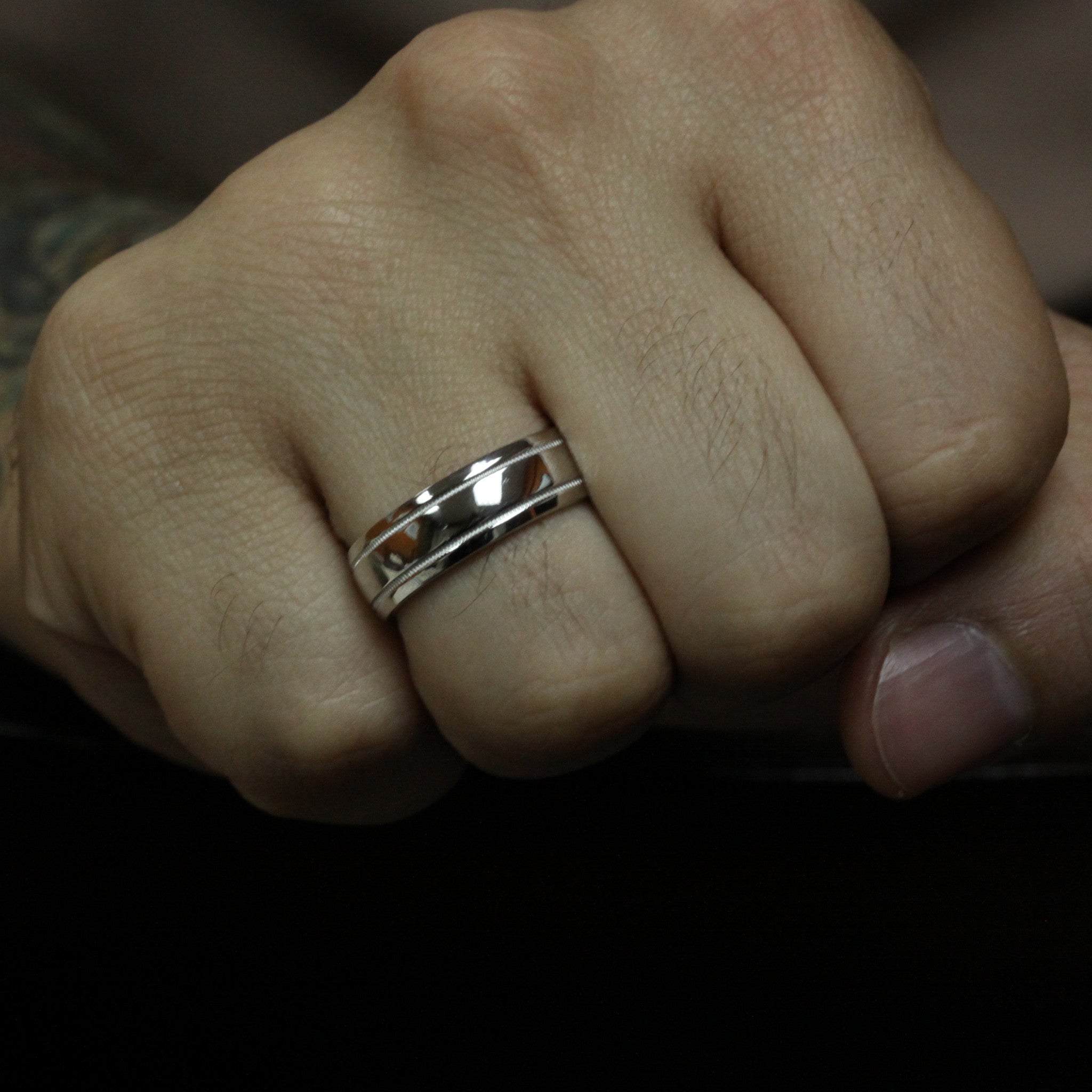 Men's Wedding Band - All Mine - Moissanite Rings