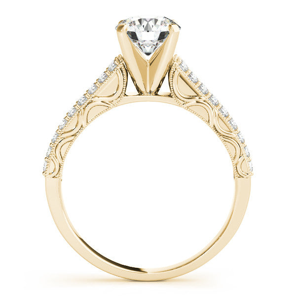 Moissanite and Diamond Wedding Set Engagement Ring and Wedding Band - Prett Set - Moissanite Rings