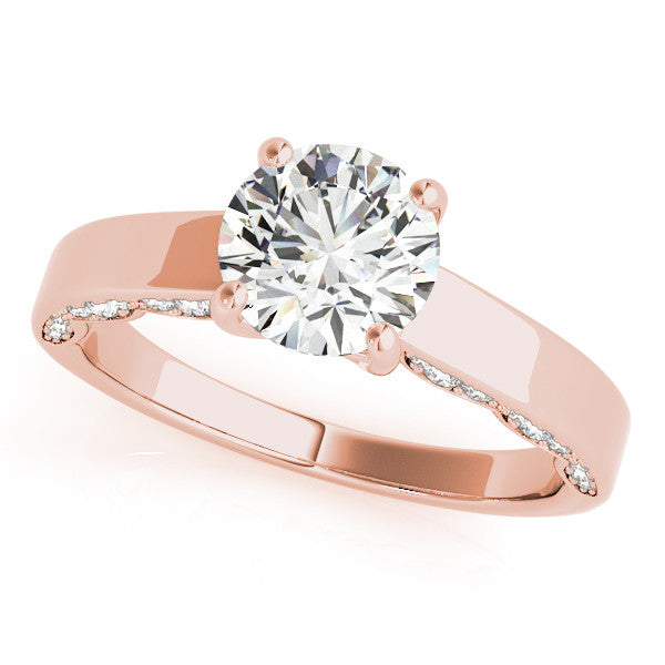Diamond Surprise Engagement Ring Moissanite Center Stone - Moissanite Rings