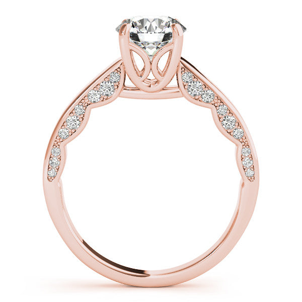 Diamond Surprise Engagement Ring Moissanite Center Stone - Moissanite Rings