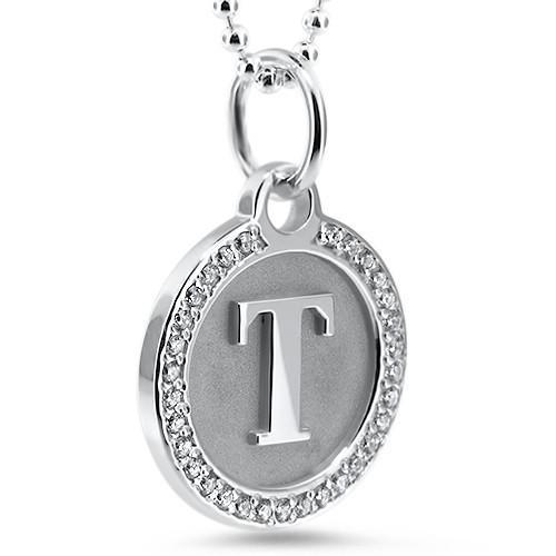 Personalized Initial Diamond Necklace - Moissanite Rings