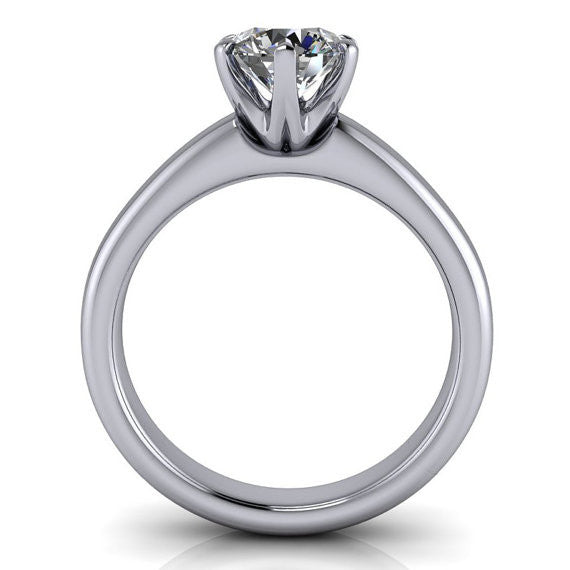 6 Prong Solitaire Moissanite Engagement Ring - Clarissa - Moissanite Rings