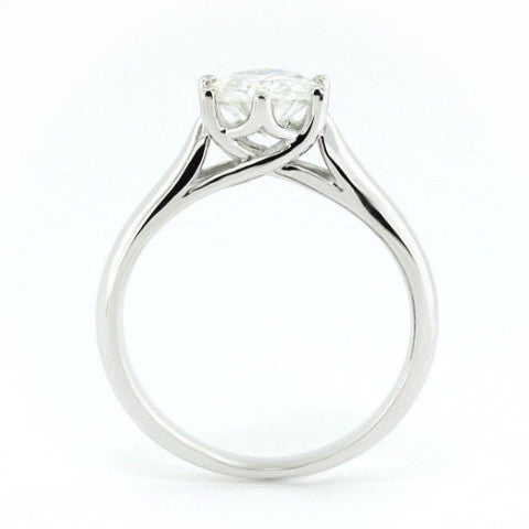 Six Prong Forever Brilliant Moissanite Solitaire Engagement Ring- - Moissanite Rings