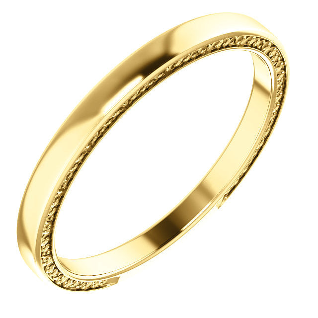 Surprise Engraving Plain Gold Wedding Band - Moissanite Rings