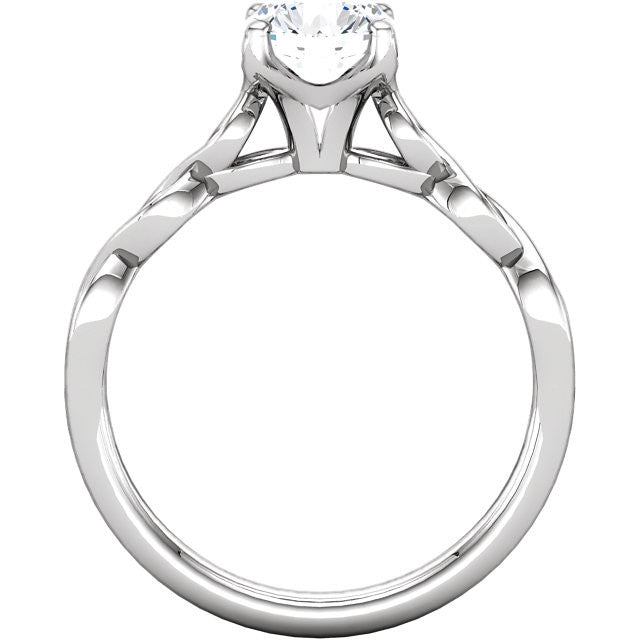 Twisted Band Solitaire Moissanite Engagement Ring - Moissanite Rings