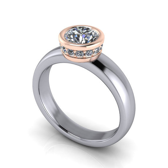 Two tone online moissanite ring