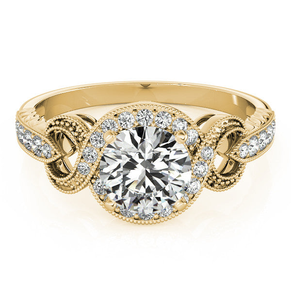 Vintage Inspired Moissanite and Diamond Engagement Ring - Vine - Moissanite Rings