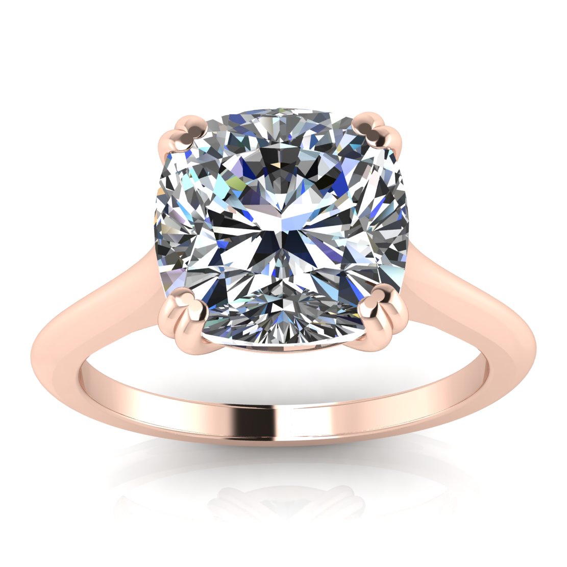 Cushion Cut Moissanite Engagement Ring - Kumi - Moissanite Rings