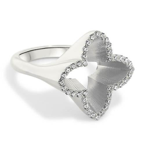 Three Dimensional Diamond North Star Ring