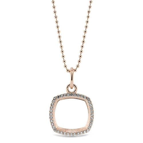 Diamond Cushion Shaped Outline Pendant - Moissanite Rings