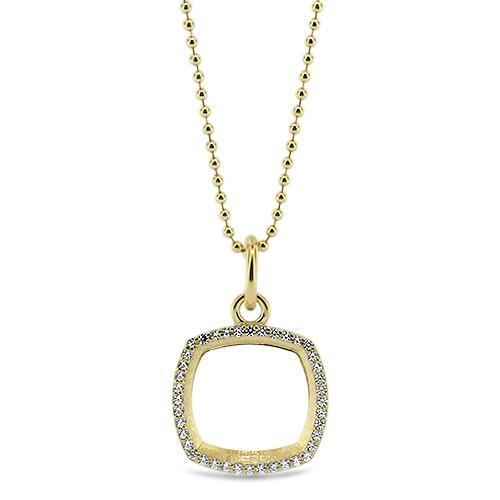 Diamond Cushion Shaped Outline Pendant - Moissanite Rings