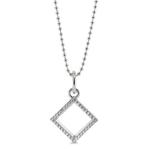 Geometric Diamond Necklace - Moissanite Rings