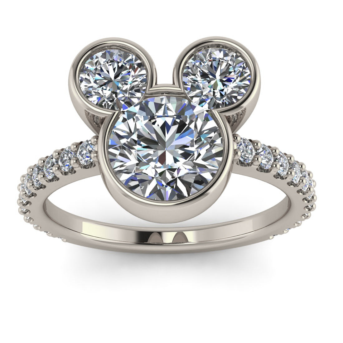 Magically Inspired Mouse Ears Engagement Ring - The Mouse