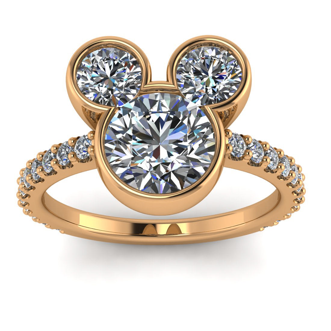 Magically Inspired Mouse Ears Engagement Ring - The Mouse
