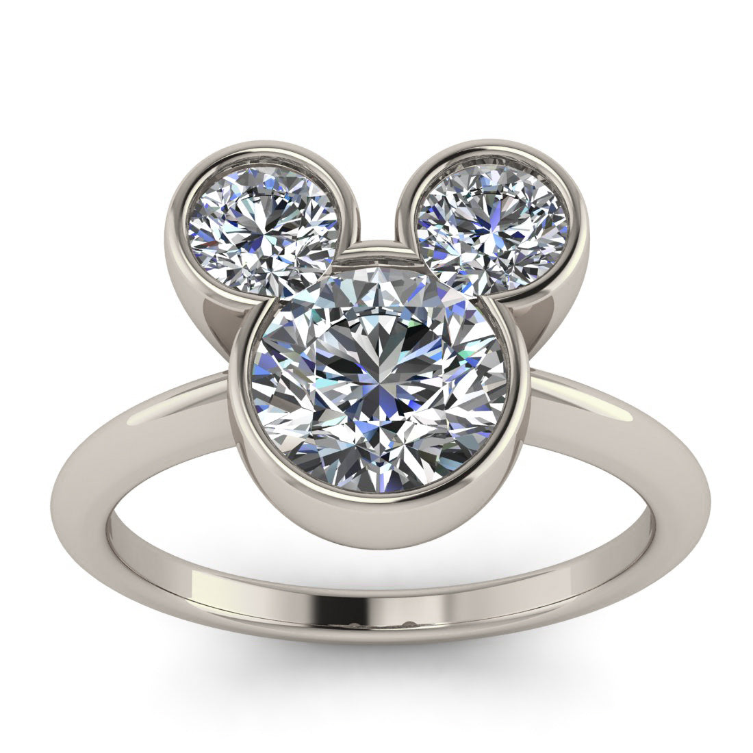 Mickey mouse diamond engagement on sale ring