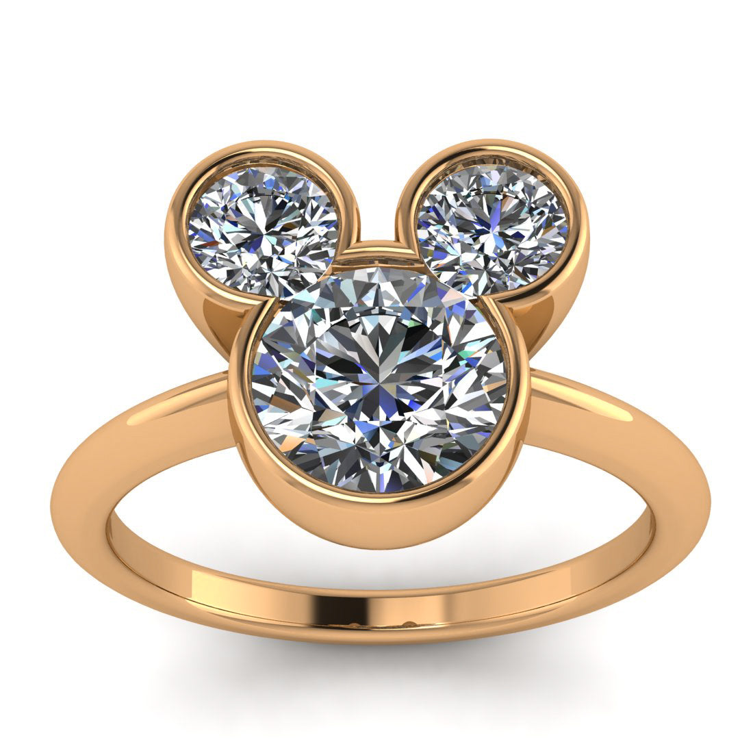 Mouse Ears Magically Inspired Engagement Ring - Mouse Ears Magic Solitaire
