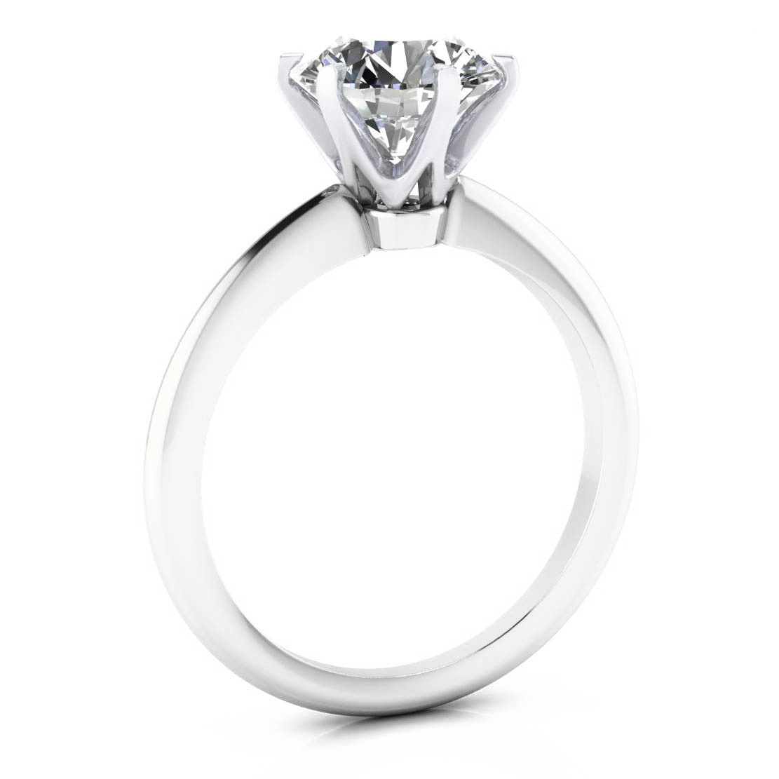 2 Ct. Knife Edge Solitaire Engagement Ring - Tiff - Moissanite Rings